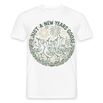Just A New Year's Goose 2026 Party - Men's T-Shirt - white - Front - AI Model Male 178 dark (178cm)