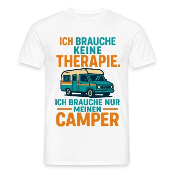 slogan camping Camping, j’ai besoin de mon camping-car - T-shirt homme - blanc - Devant - AI Model Male 178 dark (178cm)