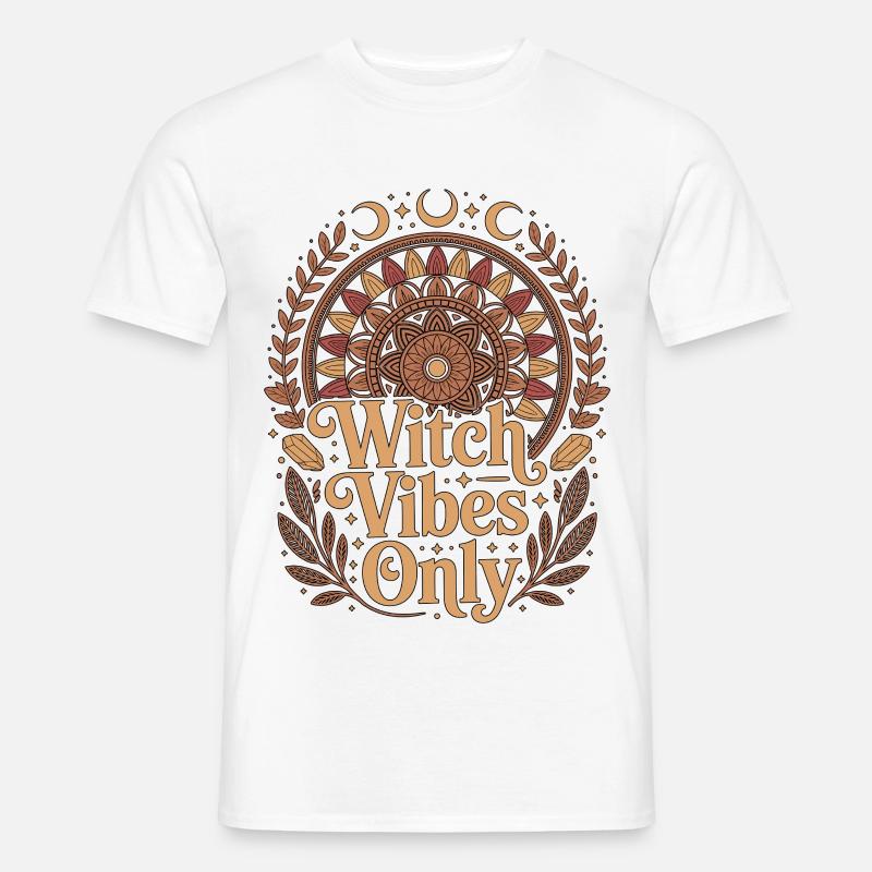 Witchcraft Witch Vibes Only Wicca Spellcaster - Männer T-Shirt - Weiß