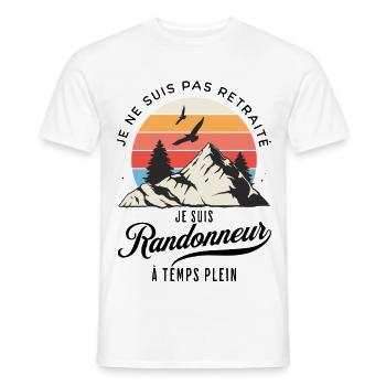 Full-time hiker not retired - Men's T-Shirt - white - Front - AI Model Male 178 dark (178cm)