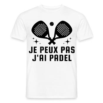 I can't I have padel - Men's T-Shirt - white - Front - AI Model Male 178 dark (178cm)