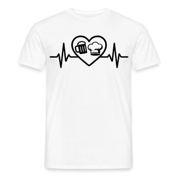 Heart Beer Kitchen Humor - Men's T-Shirt - white - Front - AI Model Male 178 dark (178cm)