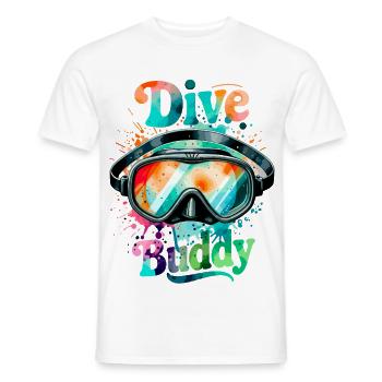 Dive Buddy Diving Goggles - Men's T-Shirt - white - Front - AI Model Male 178 dark (178cm)