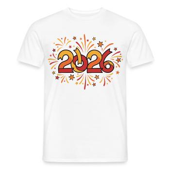 Feuerwerksfeier 2026 Silvester - Männer T-Shirt - Weiß - Vorne - AI Model Male 178 dark (178cm)