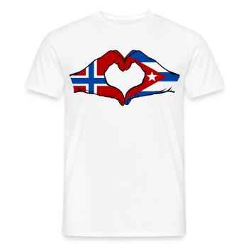 Drapeau de la Norvège, Cuba, mains de cœur - T-shirt homme - blanc - Devant - AI Model Male 178 dark (178cm)