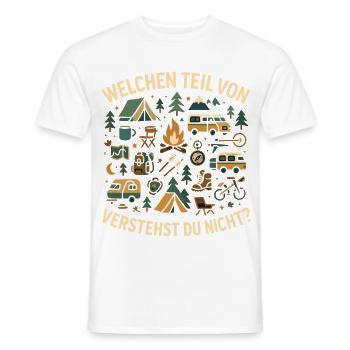 camping welchen teil verstehst, abenteuer spruch - Männer T-Shirt - Weiß - Vorne - AI Model Male 178 dark (178cm)
