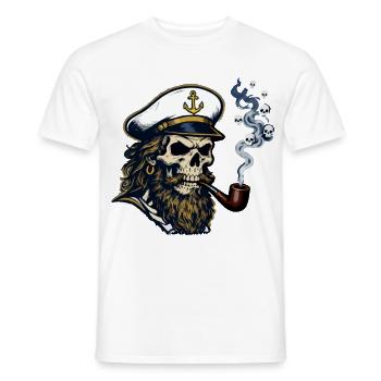 Kapitän Totenkopf Seemann Nautik Meer See Boot - Männer T-Shirt - Weiß - Vorne - AI Model Male 178 dark (178cm)
