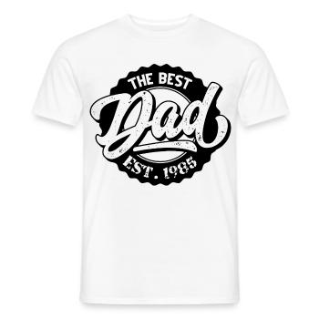 The Best Dad EST 1985 - Men's T-Shirt - white - Front - AI Model Male 178 dark (178cm)