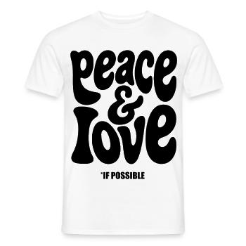 PEACE LOVE #1 - let's talk - Men's T-Shirt - white - Front - AI Model Male 178 dark (178cm)