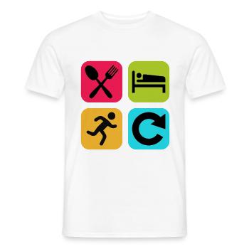 Mange, Dors, cours, répète, Citation drôle Jogger - T-shirt homme - blanc - Devant - AI Model Male 178 dark (178cm)