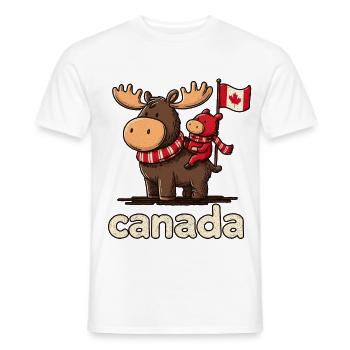 Canada-Moose mit kleinem Begleiter - Männer T-Shirt - Weiß - Vorne - AI Model Male 178 dark (178cm)