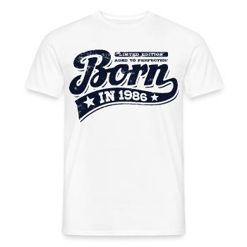 Born in 1986 - Geburtstag - Limited Edition - Männer T-Shirt - Weiß - Vorne - AI Model Male 178 dark (178cm)