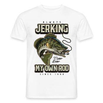Toujours en train de branler ma canne Pêche amusante Né en 1998 - T-shirt homme - blanc - Devant - AI Model Male 178 dark (178cm)
