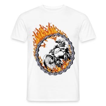 BMX Rider Fire Ring - Men's T-Shirt - white - Front - AI Model Male 178 dark (178cm)