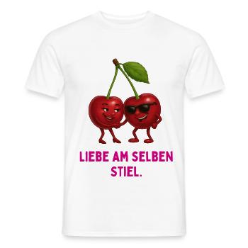 Kirschenpaar am selben Stiel - Männer T-Shirt - Weiß - Vorne - AI Model Male 178 dark (178cm)