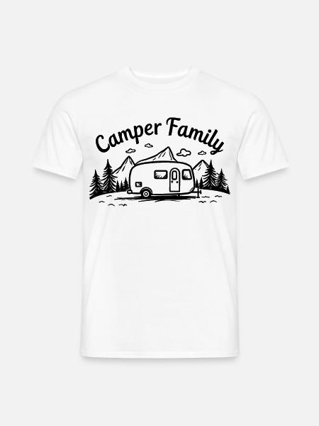 Camper Family Campingbus Berge Abenteuer - Männer T-Shirt - Weiß
