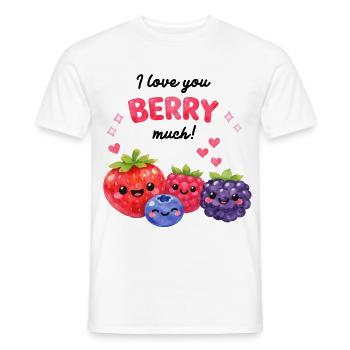 Love you Berry much! Sweet berry friends children - Men's T-Shirt - white - Front - AI Model Male 178 dark (178cm)