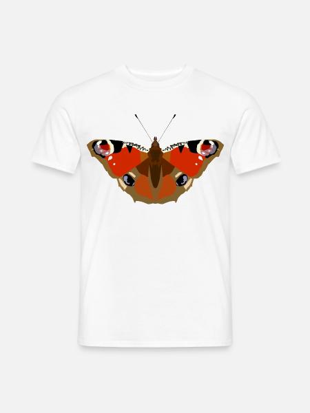 Schmetterlinge: Das Tagpfauenauge - Männer T-Shirt - Weiß
