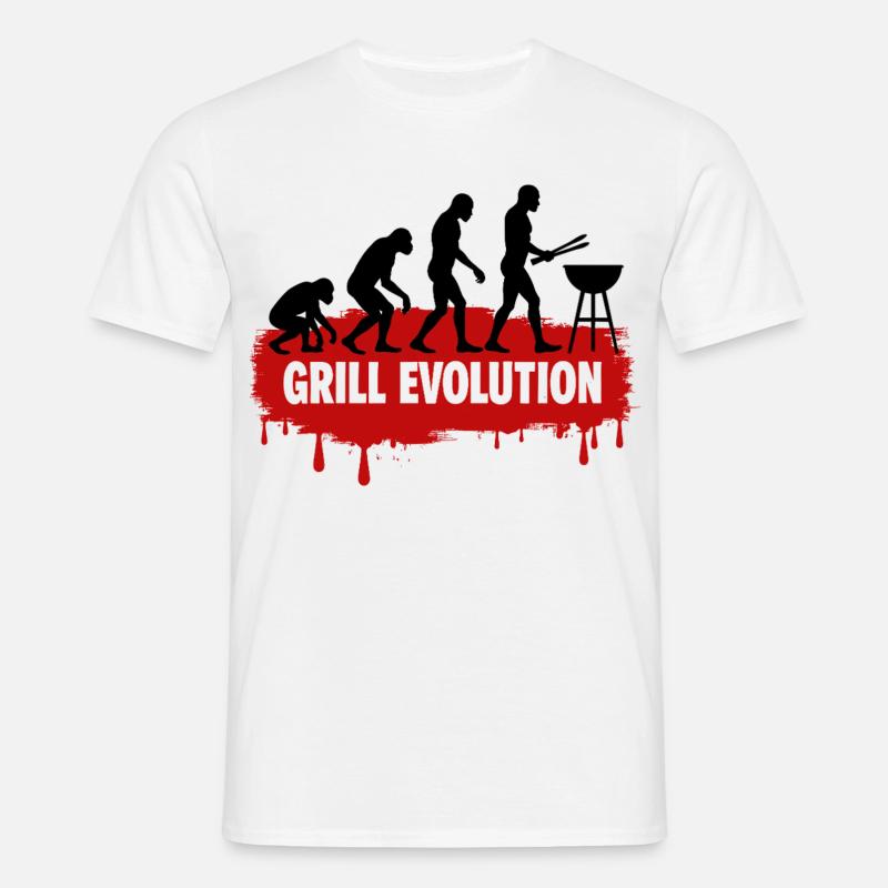 Grill Evolution - Männer T-Shirt - Weiß