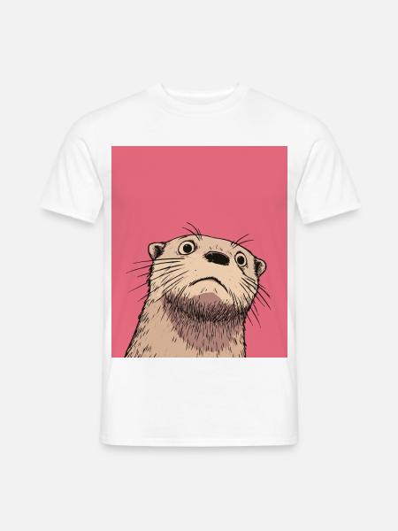 Urteilende Otter-Illustration – Lustige Tierkunst D - Männer T-Shirt - Weiß