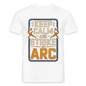 Soudeur Reste Calme et Frappe la Métallurgie en Acier - T-shirt homme - blanc - Devant - AI Model Male 178 dark (178cm)