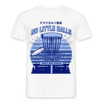 Disc Golf No Little Balls Just Big Discs Basket - Men's T-Shirt - white - Front - AI Model Male 178 dark (178cm)