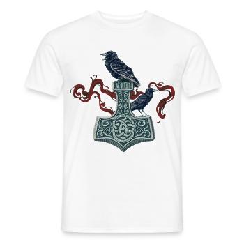 Viking Viking Legend Sailor Odin Raven Fighter - Men's T-Shirt - white - Front - AI Model Male 178 dark (178cm)