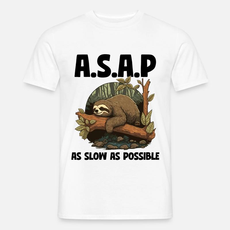 Sloth ASAP As Slow As Possible - Men's T-Shirt - white