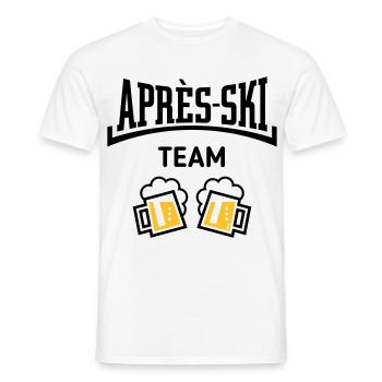 Équipe Après-Ski (Beer Après-Ski Concave / POS 3C) - T-shirt homme - blanc - Devant - AI Model Male 178 dark (178cm)