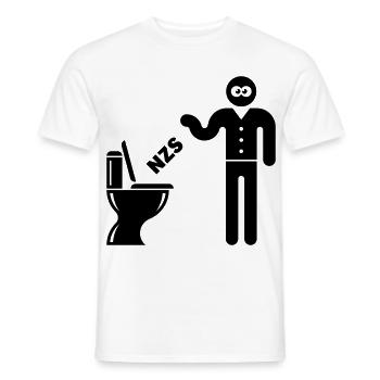 NZS Into the Toilet, Into the Toilet! Against Right Black - Men's T-Shirt - white - Front - AI Model Male 178 dark (178cm)