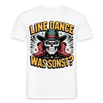 Line Dance Skeleton Western Shirt - Men's T-Shirt - white - Front - AI Model Male 178 dark (178cm)