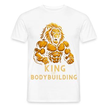 King of Bodybuilding - Men's T-Shirt - white - Front - AI Model Male 178 dark (178cm)