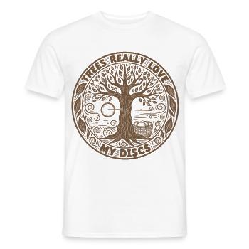 Bäume lieben wirklich meine Discs, Disc Golf Spaß - Männer T-Shirt - Weiß - Vorne - AI Model Male 178 dark (178cm)
