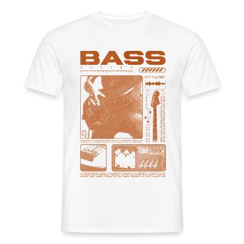Bassgitarrenliebhaber Bassist Streetwear - Männer T-Shirt - Weiß - Vorne - AI Model Male 178 dark (178cm)