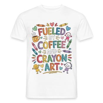 Pediatric Nurse Fueled By Coffee And Kids Nurse - Men's T-Shirt - white - Front - AI Model Male 178 dark (178cm)