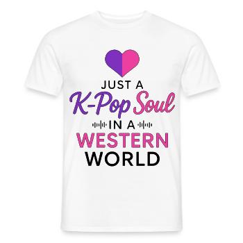 Juste une âme K Pop dans un monde occidental - T-shirt homme - blanc - Devant - AI Model Male 178 dark (178cm)