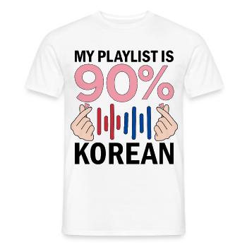 My Playlist Is 90 Percent Korean - Men's T-Shirt - white - Front - AI Model Male 178 dark (178cm)