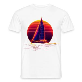 Retro Segeln - Männer T-Shirt - Weiß - Vorne - AI Model Male 178 dark (178cm)
