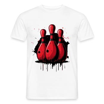Quilles de bowling - T-shirt homme - blanc - Devant - AI Model Male 178 dark (178cm)