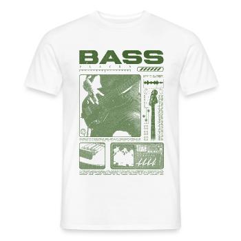 Bassgitarrenliebhaber Bassist Streetwear - Männer T-Shirt - Weiß - Vorne - AI Model Male 178 dark (178cm)
