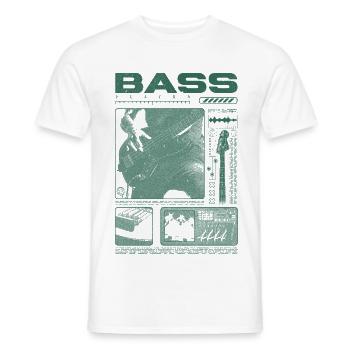 Bassgitarrenliebhaber Bassist Streetwear - Männer T-Shirt - Weiß - Vorne - AI Model Male 178 dark (178cm)