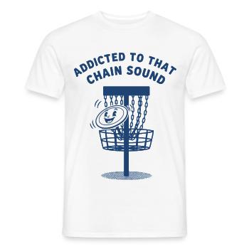Accro à ce disque de disque volant au son de chaîne - T-shirt homme - blanc - Devant - AI Model Male 178 dark (178cm)