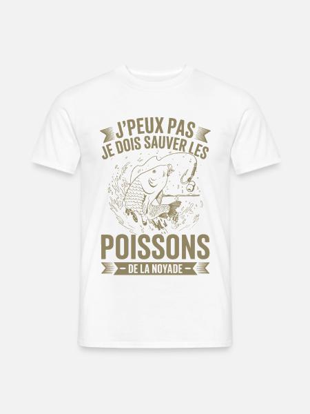 Ich kann nicht, ich muss den Fisch retten Humor - Männer T-Shirt - Weiß