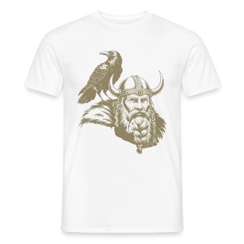 Viking Viking Legend Sailor Odin Raven Fighter - Men's T-Shirt - white - Front - AI Model Male 178 dark (178cm)
