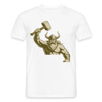 Viking Viking Legend Sailor Odin Raven Fighter - Men's T-Shirt - white - Front - AI Model Male 178 dark (178cm)