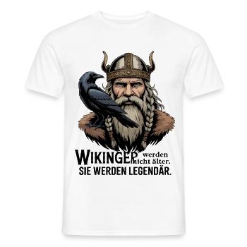 Légende viking viking marin Odin Raven Fighter - T-shirt homme - blanc - Devant - AI Model Male 178 dark (178cm)