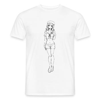 Pin-up Matrosin Marine Retro Look - Männer T-Shirt - Weiß - Vorne - AI Model Male 178 dark (178cm)