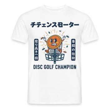 Disc-Golf-Champion lustiges Disc-Golfer-Design - Männer T-Shirt - Weiß - Vorne - AI Model Male 178 dark (178cm)