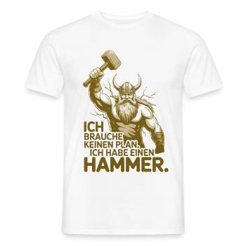 Légende viking viking marin Odin Raven Fighter - T-shirt homme - blanc - Devant - AI Model Male 178 dark (178cm)