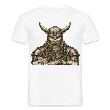 Légende viking viking marin Odin Raven Fighter - T-shirt homme - blanc - Devant - AI Model Male 178 dark (178cm)